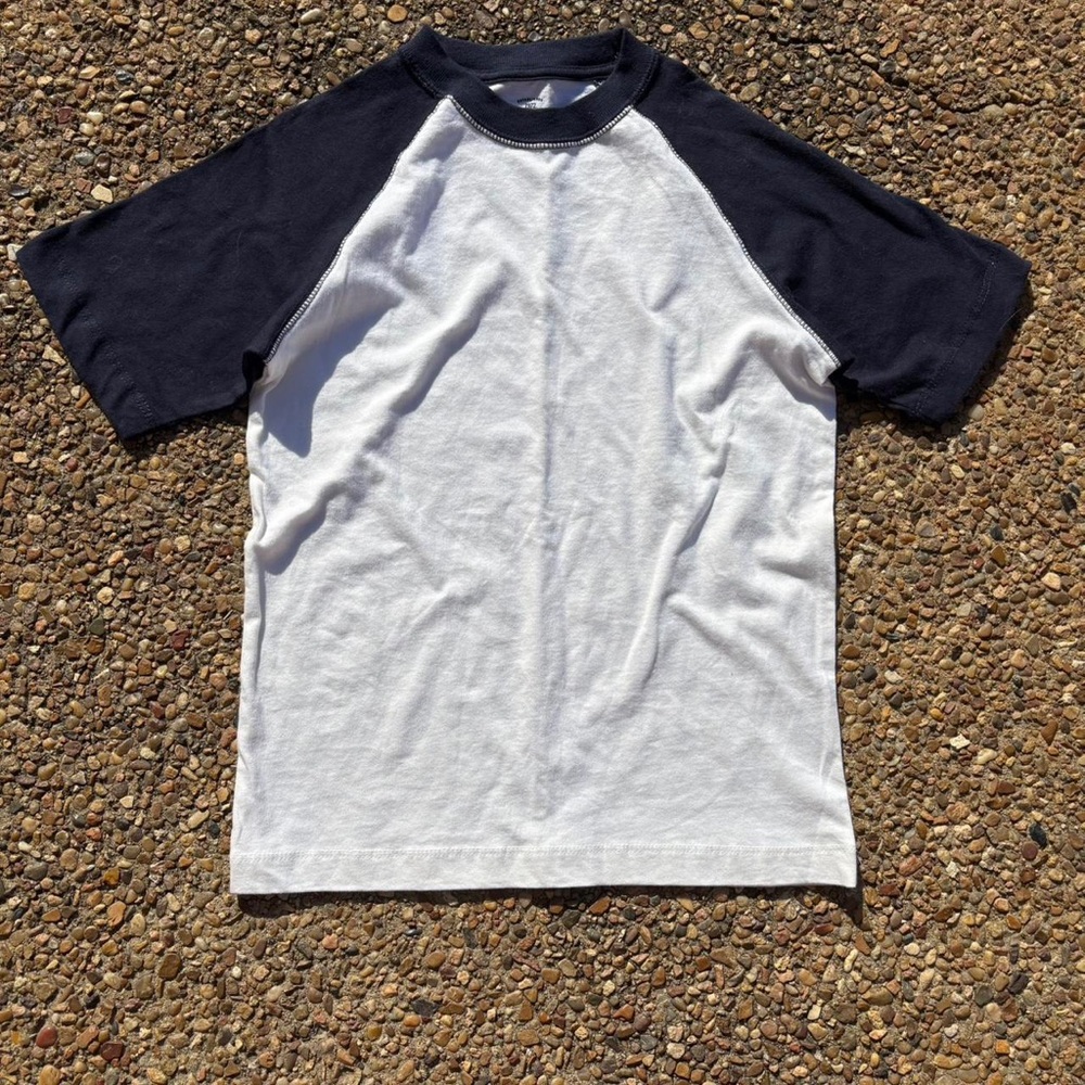 Faded Glory Women's White and Navy T-shirt